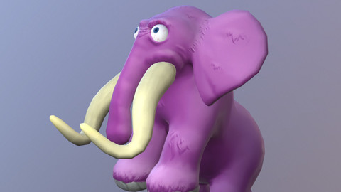 Low poly Elephant (with animations)