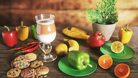 Fruits on Table Scene