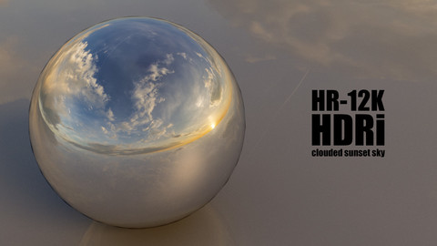 SKYDOME HDR 360° PANORAMA - sunset clouded sky