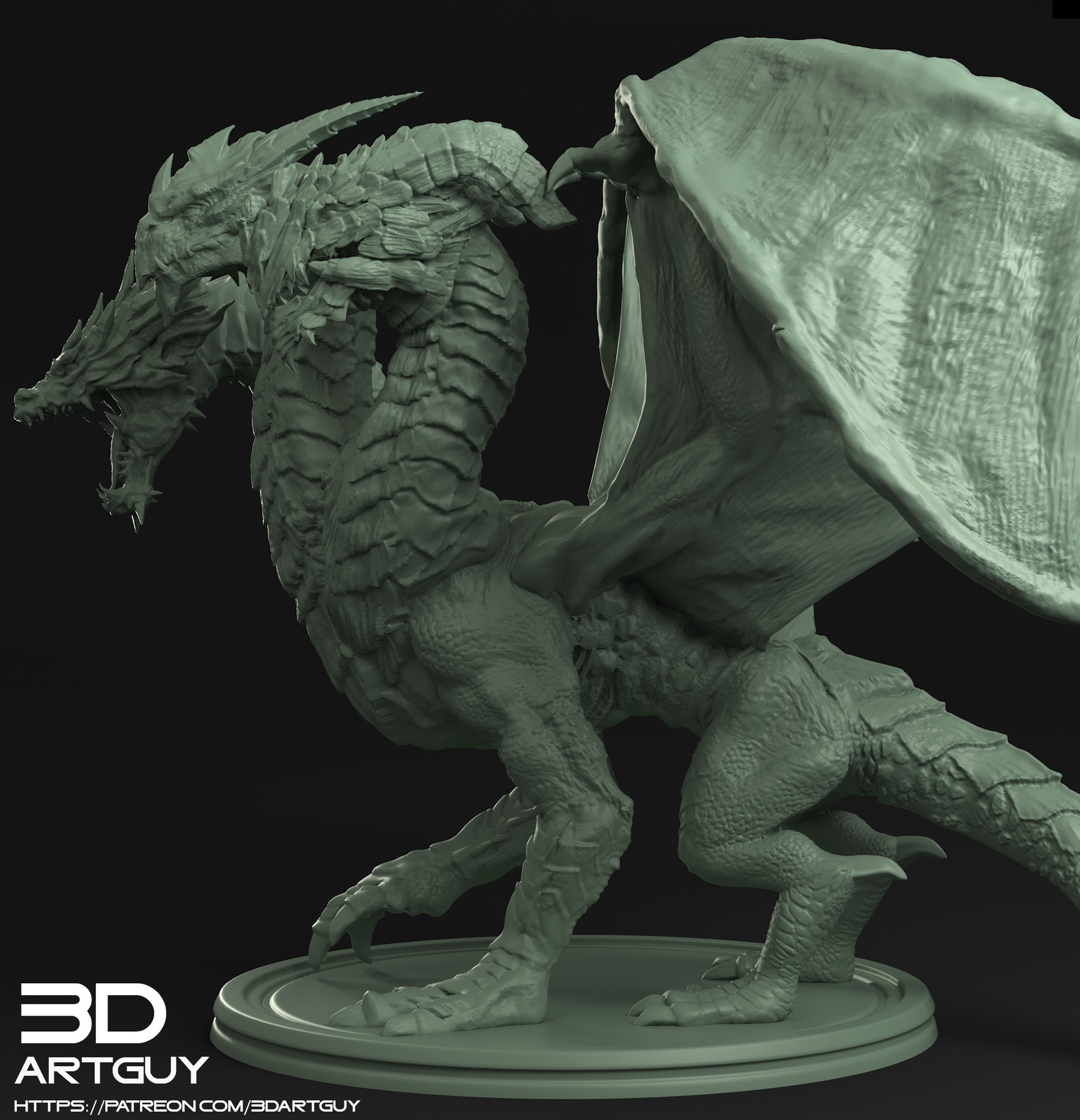 realistic dragon hq 3D Print Model in Monsters & Creatures 3DExport