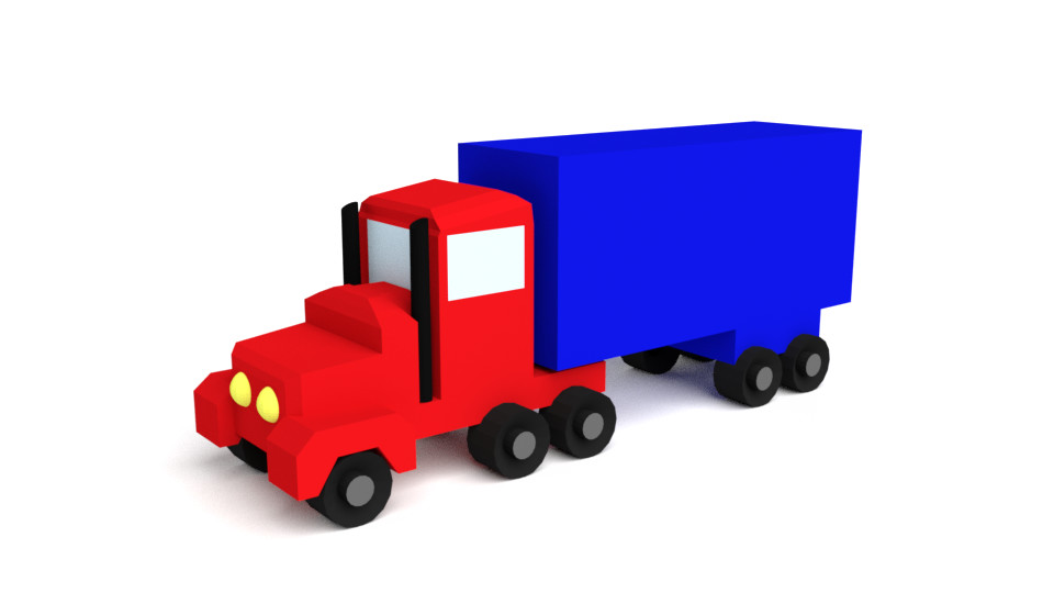 chroma 3D - Low Poly Cartoon Toy Truck