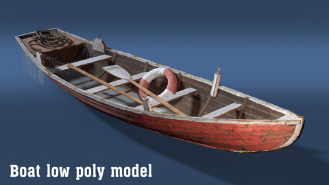 Boat low poly model