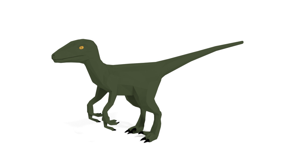 Artstation Low Poly Cartoon Velociraptor Dinosaur Resources