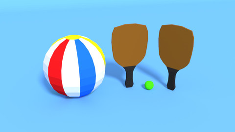 Low Poly Beach Items Pack Free