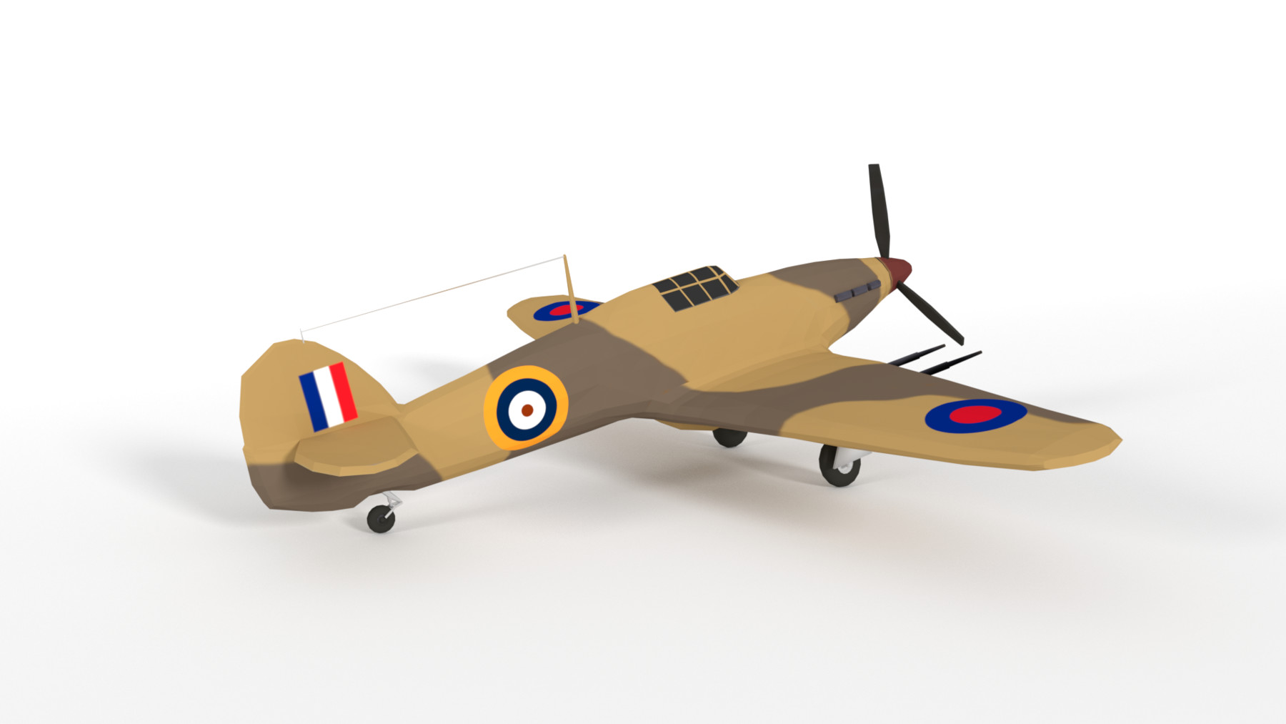 ArtStation Low Poly Hawker Hurricane MK IIC WW2 Airplane Resources