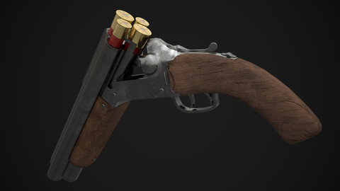 Sawed-Off Four-Barrelled Shotgun (Game Ready)