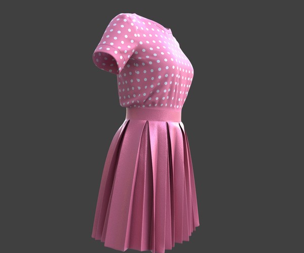 ArtStation - 3D pleated dress -skirt and top | Resources