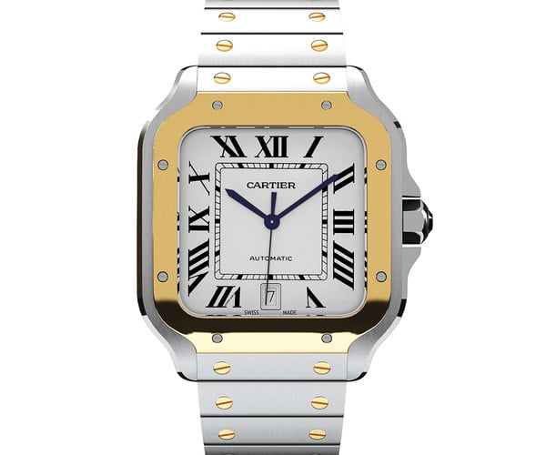 ArtStation - High-detailed 3D model luxury watch Santos de Cartier ...