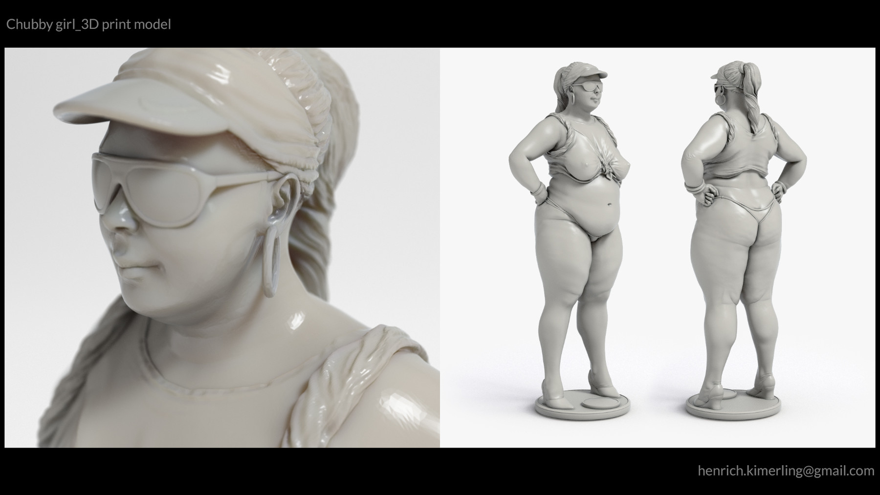 3d chubby Chubby lady | 3D Print Model