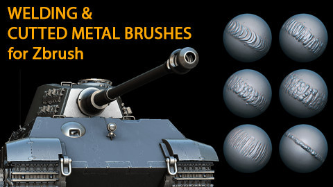 Cutted metal and Welding Brushes for Zbrush