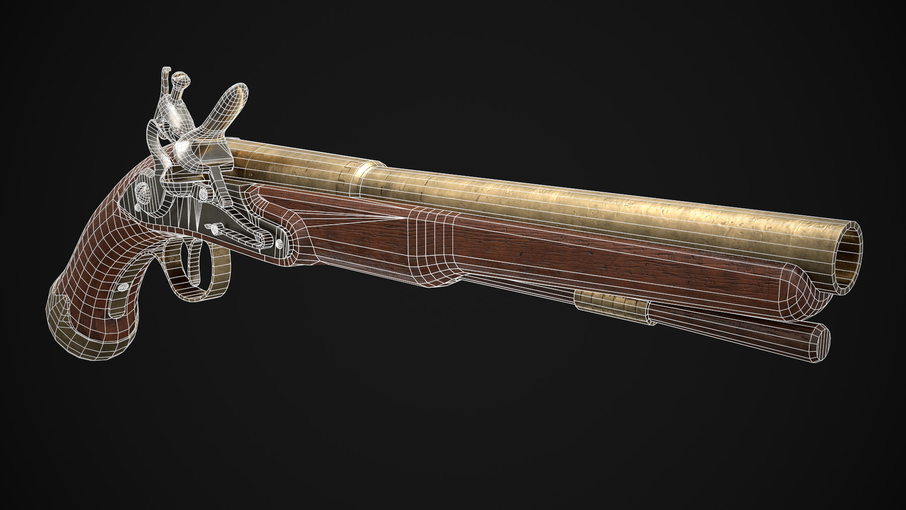 Artstation Flintlock Pistol Game Ready Game Assets