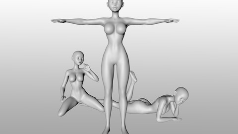 Base Stylized Woman Figure - Rigged