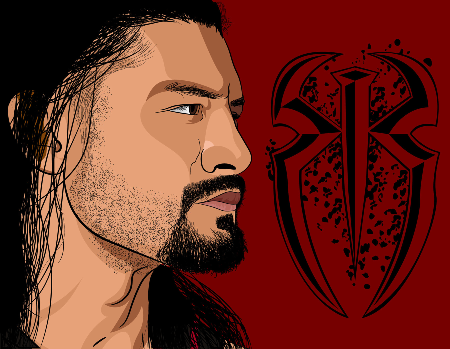 Roman Reigns drawing, face drawing,wwe drawing. - YouTube
