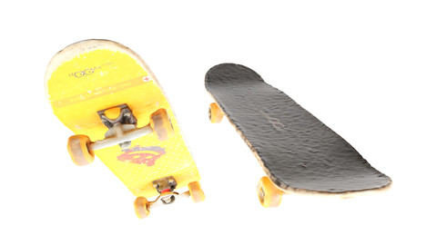 Yellow skateboard with PBR textures 21
