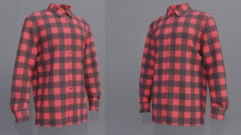 3D Male Button-up Shirt