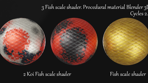 Fish Scale Shader. Procedural Material Blender 3d. Cycles 2.82-9