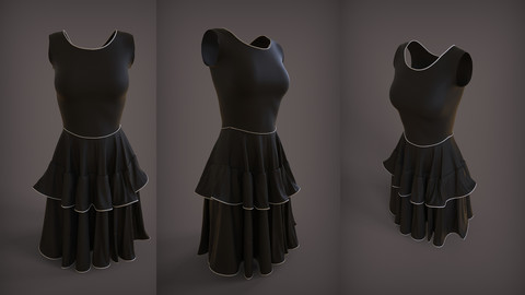 Outfit - Multi Layred Dress - 3D Model