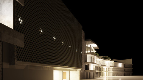 3D Revit renovated mixed use building as restaurant 2016