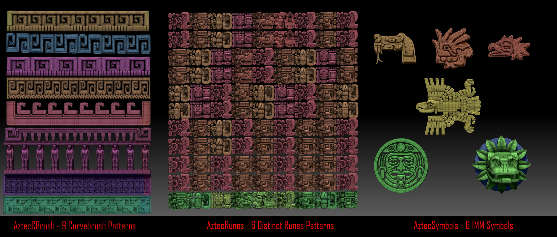ArtStation - Aztec Patterns / Symbols IMM Brush Pack | Brushes