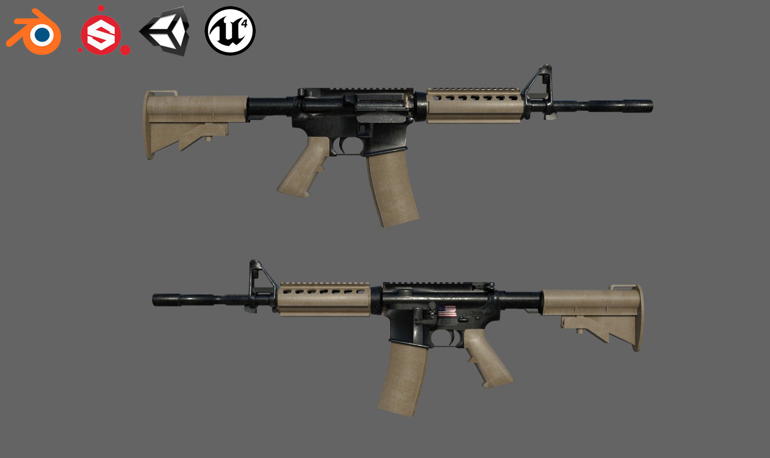 Hi everyone, I present to you my new model of the famous weapon M4A1. 