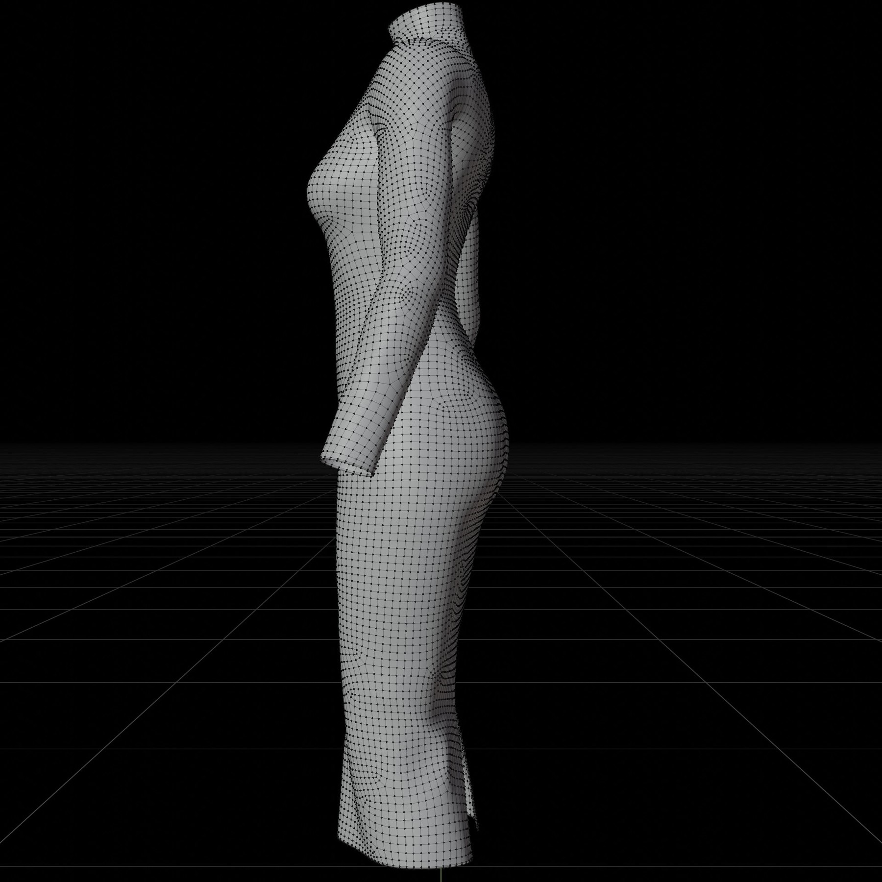 ArtStation - 3d Turtleneck bodycon wool dress | Resources