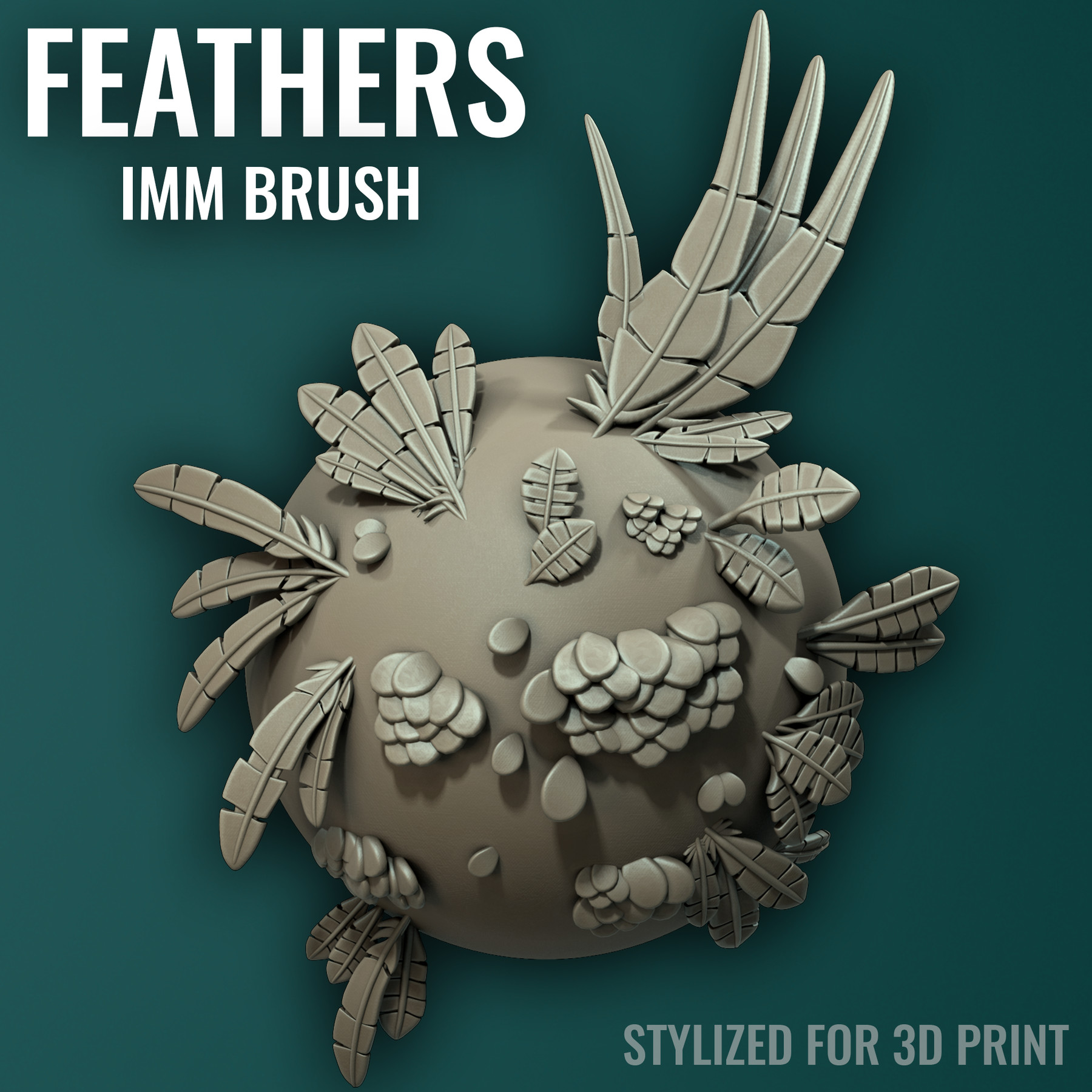 stylized feather zbrush