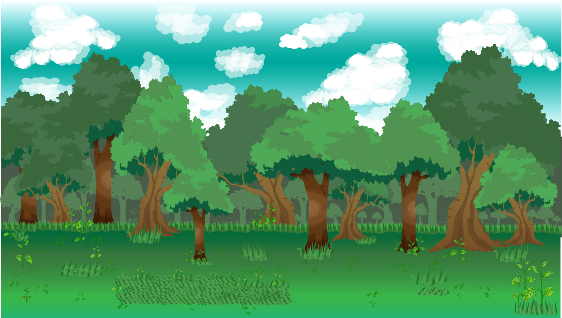 ArtStation - Background for game 2d - Forestry