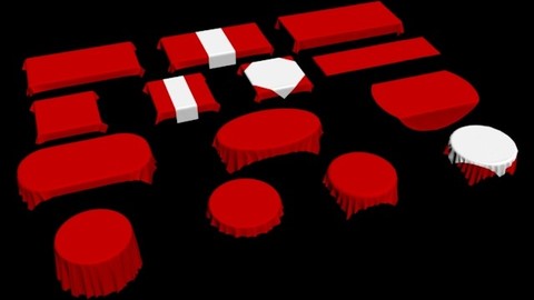 table cloth tablecloth collection fabric oval circle round 3D model