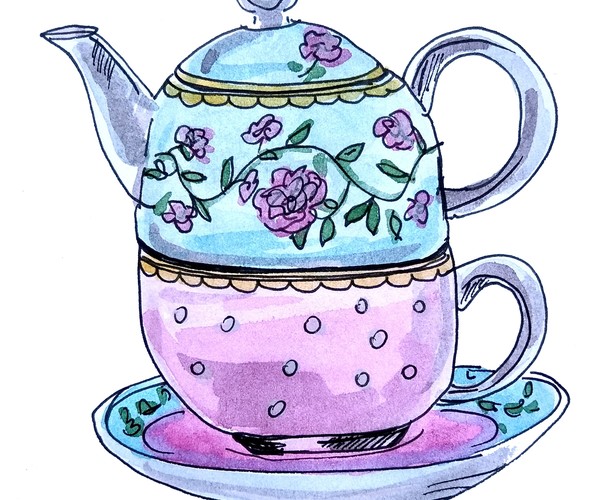 ArtStation - Teapot in floral print | Artworks