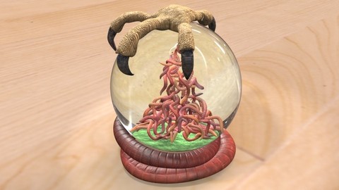 Bird Earthworm Snow Globe