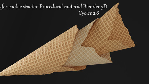 Procedural wafer cookie material for Blender 3D. Cycles 2.8.