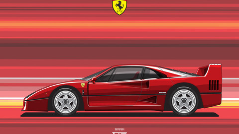 FERRARI F40/Digital File Vector