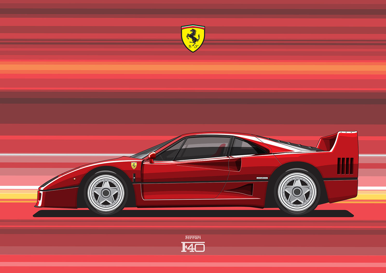 Artstation Ferrari F40digital File Vector Artworks