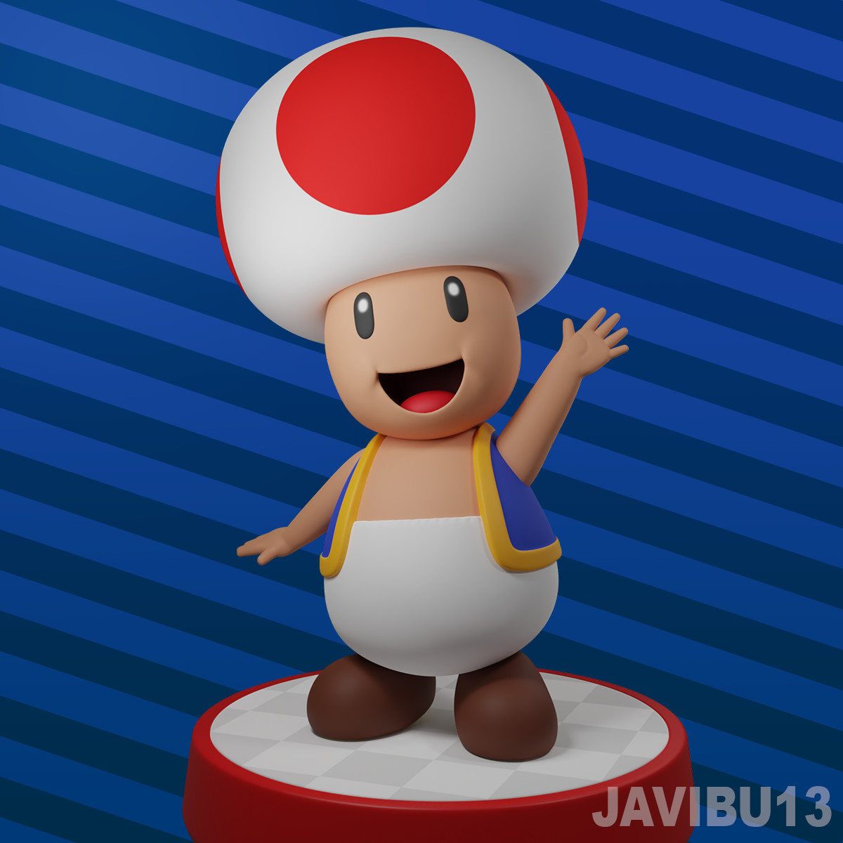 Artstation Toad 3d Print Ready Super Mario Bros Game Assets 3332
