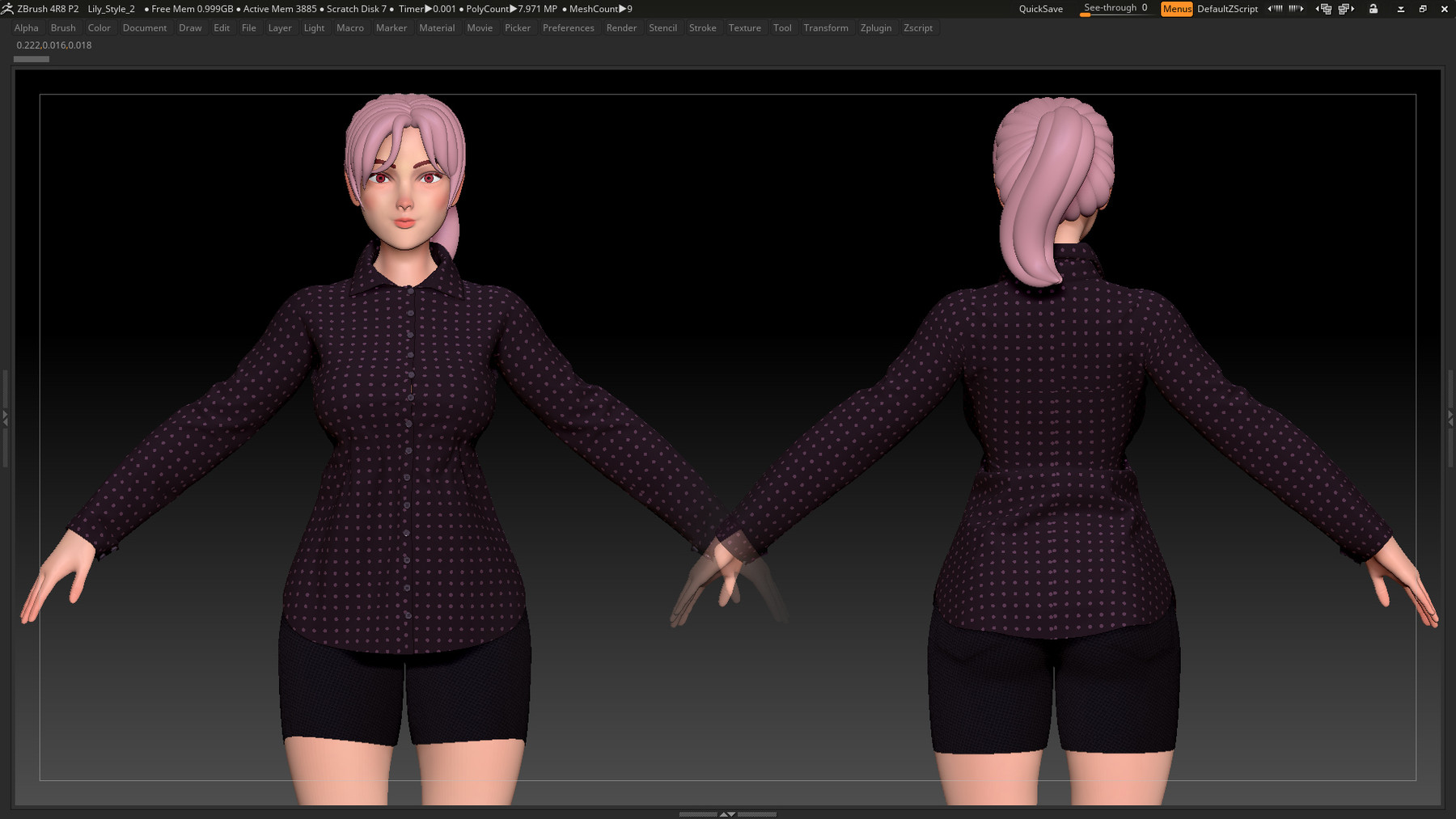 ArtStation - ZBrush Stylized Character Female Base Mesh No18 Style 2 ...