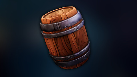 Game-ready Stylized Barrel Prop