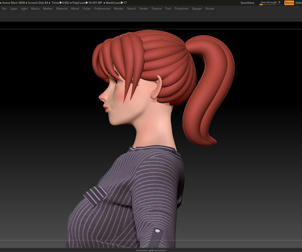 Artstation Zbrush Stylized Character Female Base Mesh No18 Style 4