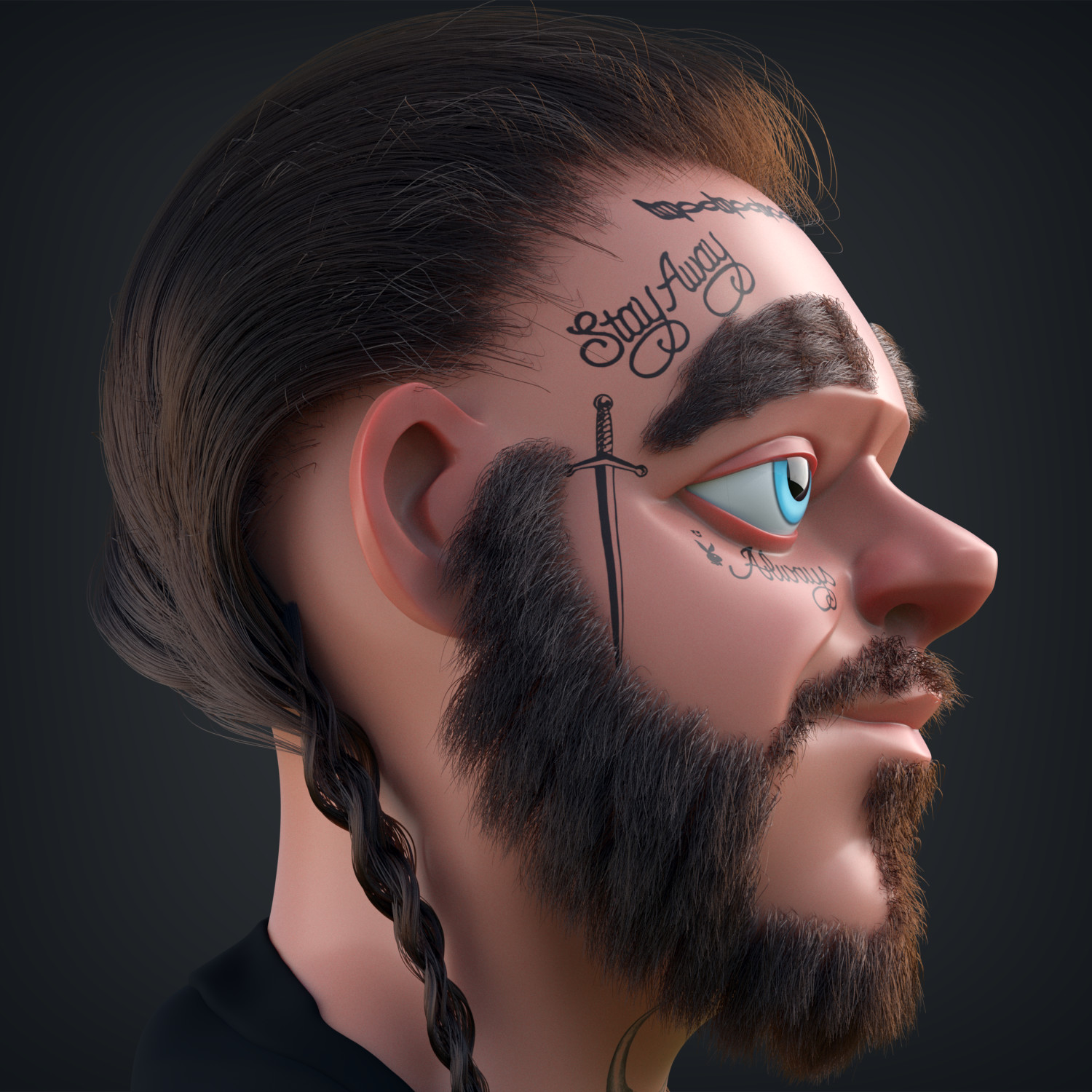 ArtStation - POST MALONE 3D CARTOON FULL PROCESS