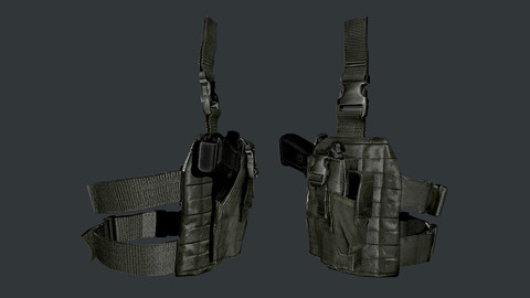 Military Police Holster Equipment Game Ready 03