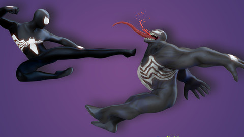 Spiderman Black vs Venom - Fan art