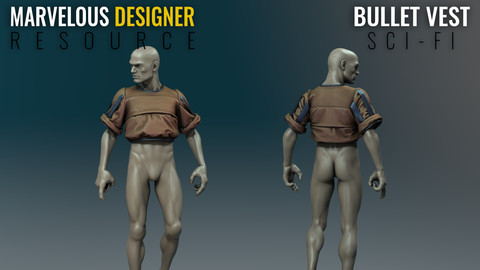 Scifi Bullet Vest - Bounty Hunter - Marvelous Designer Resource