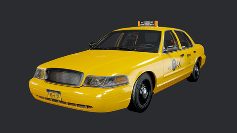 Taxi Cab Vehicle Car Game Ready