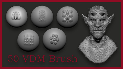 50 Zbrush Skin VDM Brush - Decorate Your Creature Quickly!