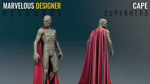 Cape - Superhero - Marvelous Designer Resource