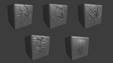 ZBRUSH 5 Realistic Cloth Creases Displacement Alpha Maps