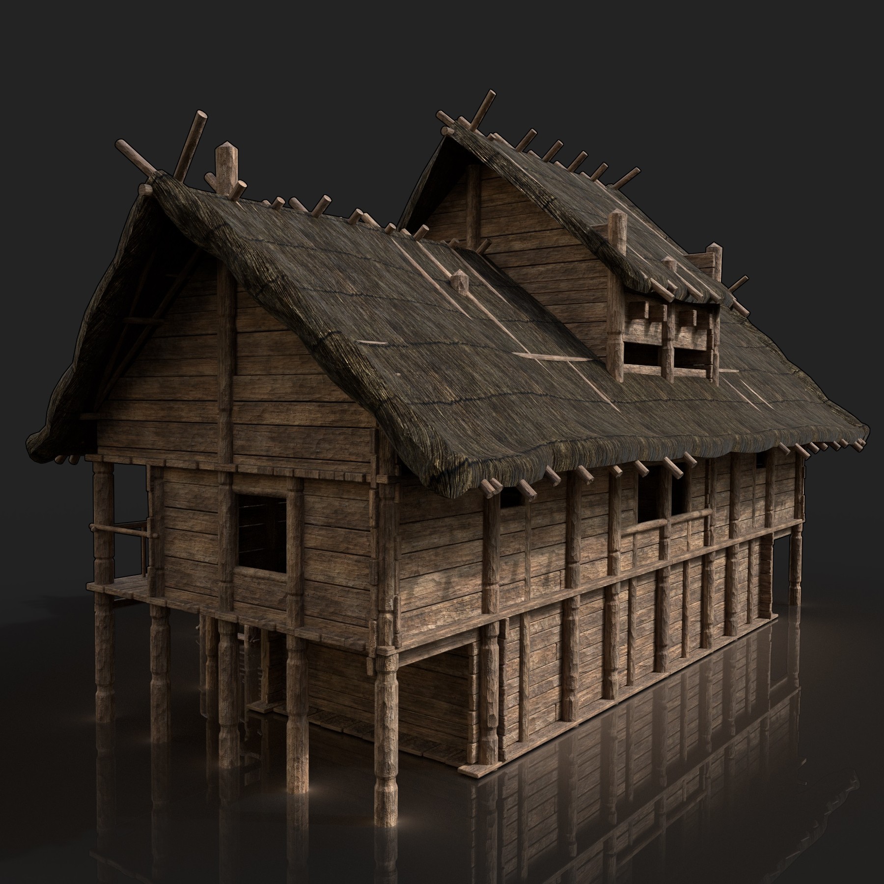 ArtStation - SLAVIC MEDIEVAL THATCHED VILLAGE WOODEN HOUSE TOWER ...