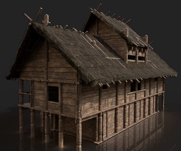 Small Scale Model Redwood Plank House