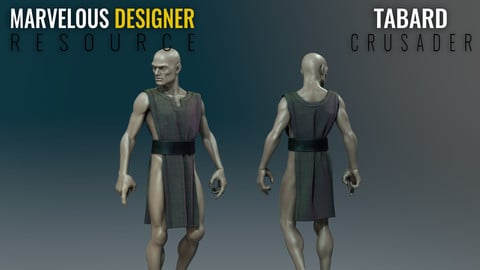 Tabard - Crusader - Marvelous Designer Resource