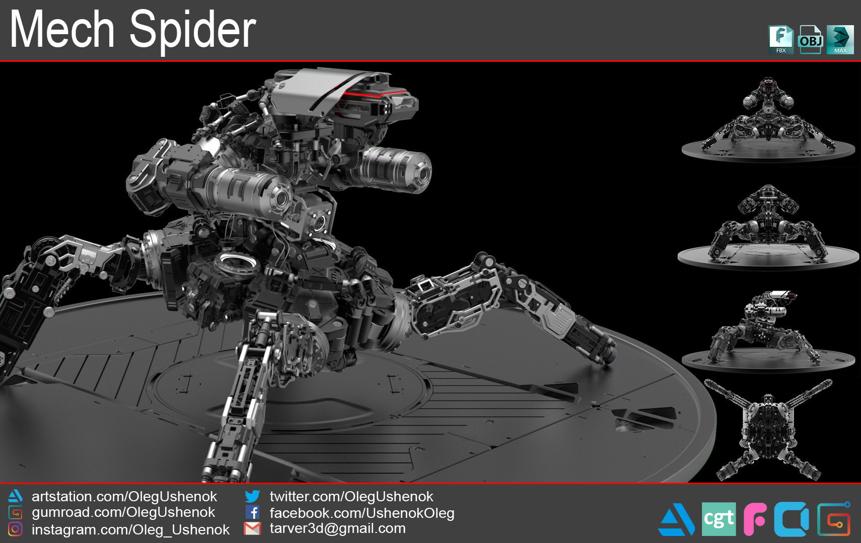 ArtStation - Half Mecha Spider