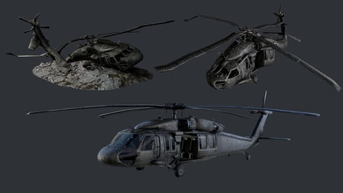 Sikorsky UH60 Black Hawk Military Helicopter Game Ready Pack 02